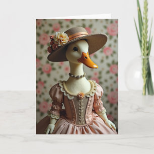 Carte de portrait d'oiseau dans un chapeau
