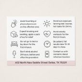 Carte de post-soins Botox Anti Wrinkies Injections (Dos)