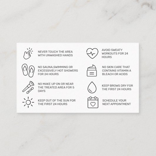 Carte de post-soins Gold Brows moderne (Dos)