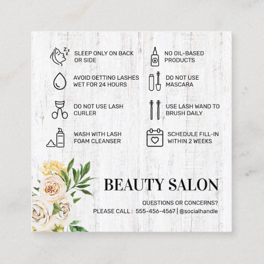 Carte de post-soins Spring Lash (Dos)