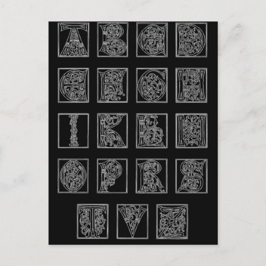 Carte de poste alphabétique (Devant)