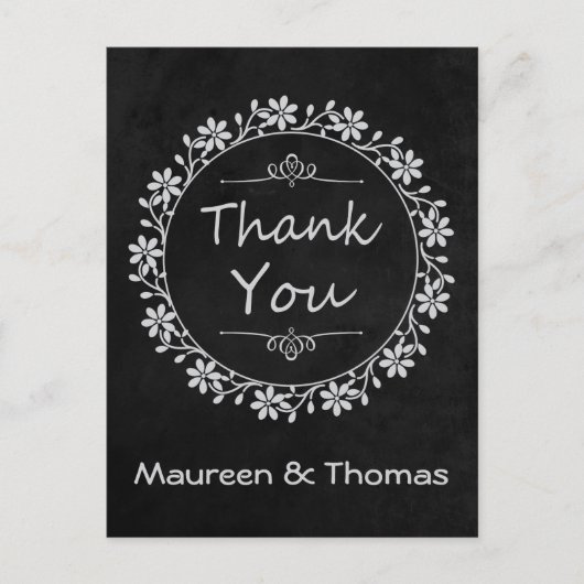 Carte de poste de courroie de Merci noir (Devant)