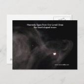 Carte de poste de lune en forme de coeur. (Devant / Derrière)