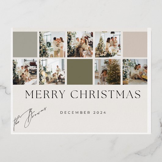 Carte de poste de Noël Joyeux de Monnaie Moderne (Recto)