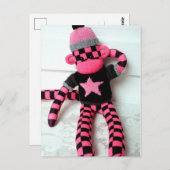 Carte de poste de singe Mars Sock - Monique (Devant / Derrière)