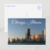 Carte de poste de voyage Sunrise de Chicago Illino (Devant / Derrière)