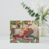 Carte de poste photo illustrée Green Christmas Wre (Debout devant)