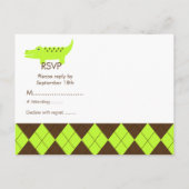 Carte de poste RSVP du Baby shower Alligator Prepp (Dos)
