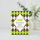 Carte de poste RSVP du Baby shower Alligator Prepp (Debout devant)