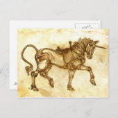Carte de poste Steampunk Unicorn Sketch (Devant / Derrière)