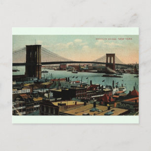 Carte de poste vintage Brooklyn Bridge New York
