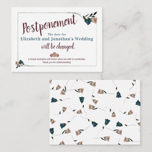 Carte de postpontage Rose turquoise, beige (Devant / Derrière)