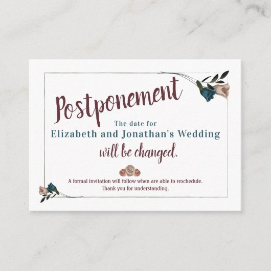 Carte de postpontage Rose turquoise, beige (Devant)