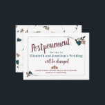 Carte de postpontage Rose turquoise, beige<br><div class="desc">Des changements de date inattendus peuvent se produire. Envoyez à vos invités un rose de jardin turquoise,  mariage Changer la carte de date. Ces cartes d'évènements postérieures ont l'air charmant avec la collection turquoise,  vin,  mariage à fleurs rouges.</div>