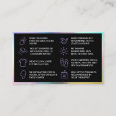 Carte de postsoins Holographique Waxing (Dos)