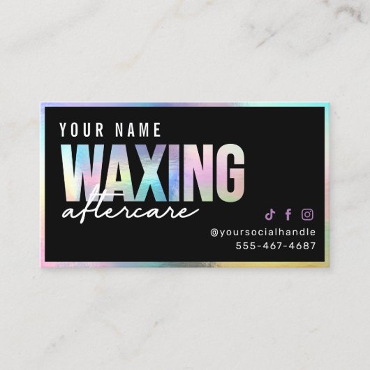Carte de postsoins Holographique Waxing (Devant)