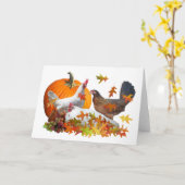 Carte de poulet d'automne (Fleur jaune)