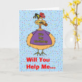 Carte de poulet pour les suites d'anniversaire (Fleur jaune)