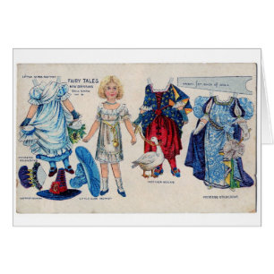 Carte de poupée de papier de fille de conte de