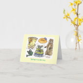 Carte de poupée de papier du jour de Groundhog (Fleur jaune)