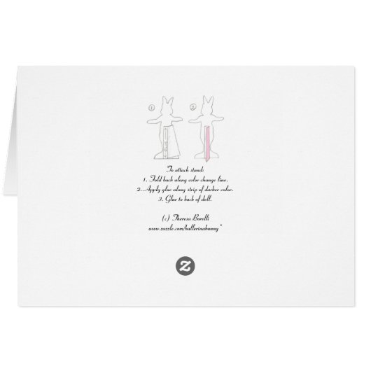Carte de poupée en papier Ballerina Bunny Larkspur (Dos Horizontal)