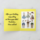 Carte de poupées papier pour anniversaire de fille (Intérieur)