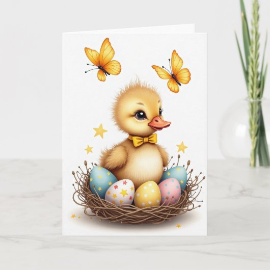 Carte de poussin d'oiseau mignon (Devant)