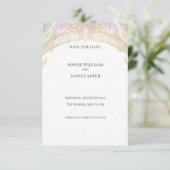 Carte de pré-annonce de mariage iridescente celtiq (Debout devant)