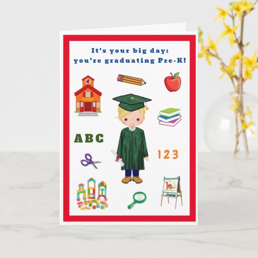 Carte de pré-certification pour garçon (Fleur jaune)