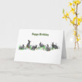 Carte de pré de lapin (anniversaire) (Fleur jaune)