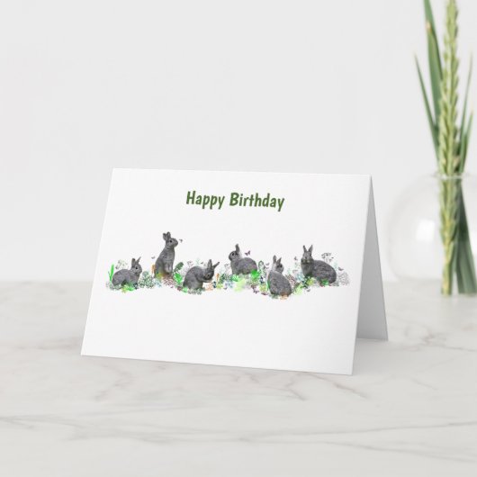 Carte de pré de lapin (anniversaire) (Devant)