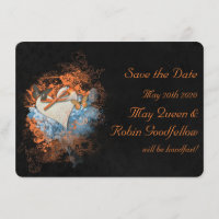Carte de pré-invitation de mariage à Samhain avec 