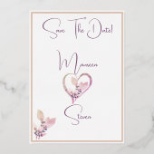 Carte de préavis de mariage à feuilles violettes e (Verso)