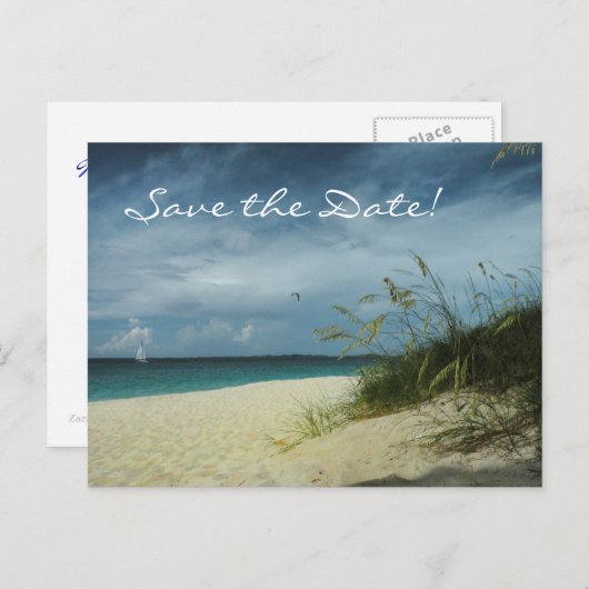 Carte de préavis de mariage à la plage (Devant / Derrière)