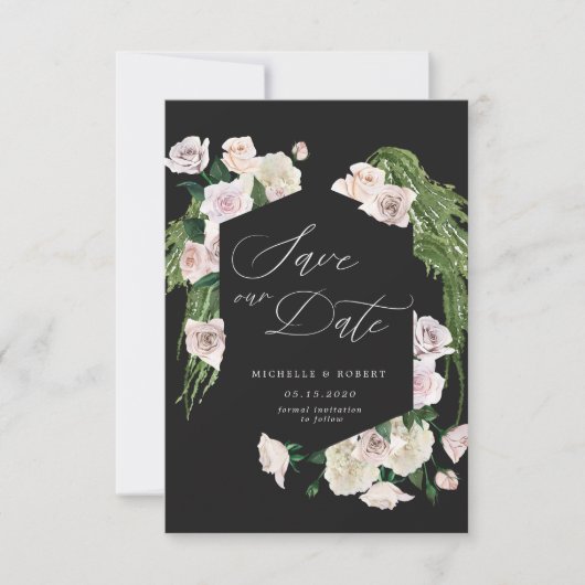Carte de préavis de mariage à la rose carminée flo (Devant)