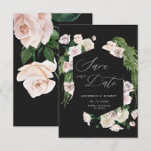 Carte de préavis de mariage à la rose carminée flo (Devant / Derrière)