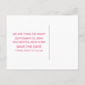 Carte de préavis de mariage à typographie chic, ro (Dos)