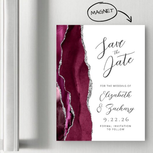 Carte de préavis de mariage Agate Bourgogne Écritu
