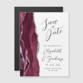 Carte de préavis de mariage Agate Bourgogne Écritu (Devant / Derrière)