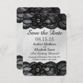 Carte de préavis de mariage en dentelle noire et s (Devant / Derrière)