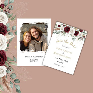 Carte de Préavis de Mariage Fleurale avec Reflet D