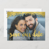 Carte de préavis de photo à feuille d'or faux (Devant / Derrière)