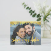 Carte de préavis de photo à feuille d'or faux (Debout devant)