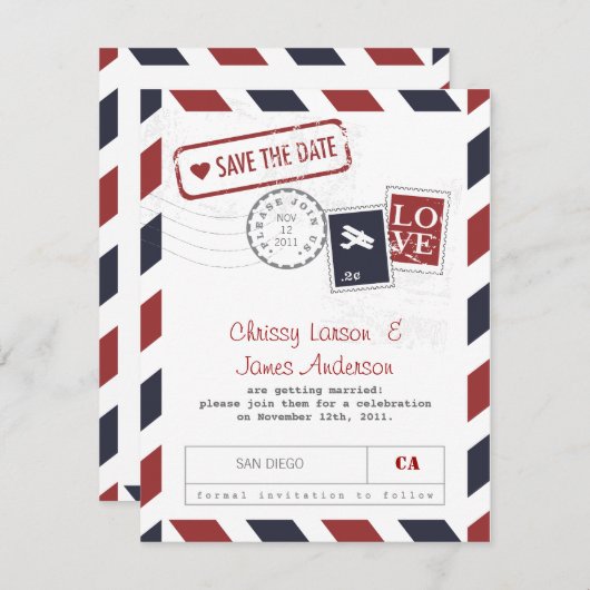 Carte de préavis par avion (Devant / Derrière)