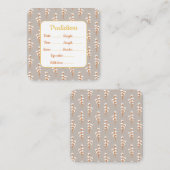 Carte de prédiction baby shower - Activités amusan (Devant / Derrière)