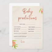 Carte de prédiction de Baby shower de pêche (Devant / Derrière)