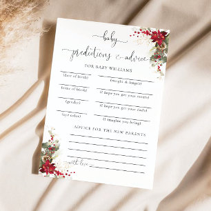 Carte de prédiction de Noël Red Poinsettia