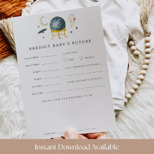 Carte de prédiction du Baby shower de balle crista
