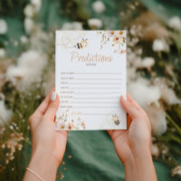 Carte de prédiction du Baby shower des abeilles au