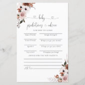 Carte de prédiction du Baby shower floral de soie (Devant)